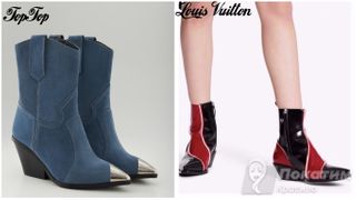 Слева - ковбойские ботинки из масс-маркета, справа - от Louis Vuitton. Фото автора «Покатим»