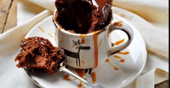 Шоколадный кекс в кружке: Готовим в микроволновке за 5 минут