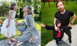 Асмус с дочерью Настей, Чадов с сыном Фёдором. Источник: Instagram