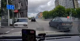 Житель Красноярска заснял автохама на регистратор